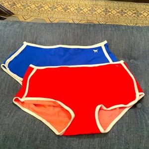NWOT set of 2 Victoria’s Secret Pink Shorts red and blue XXL